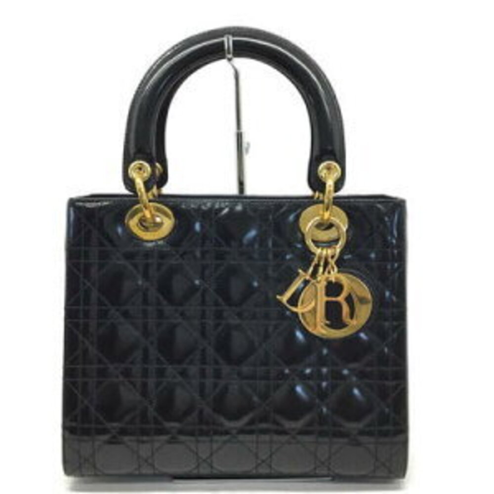DIOR Lady Handbag Shoulder Bag Leather Black